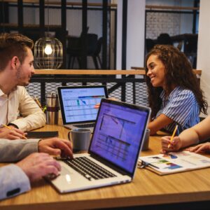 Meeting of diverse business partners in a board room