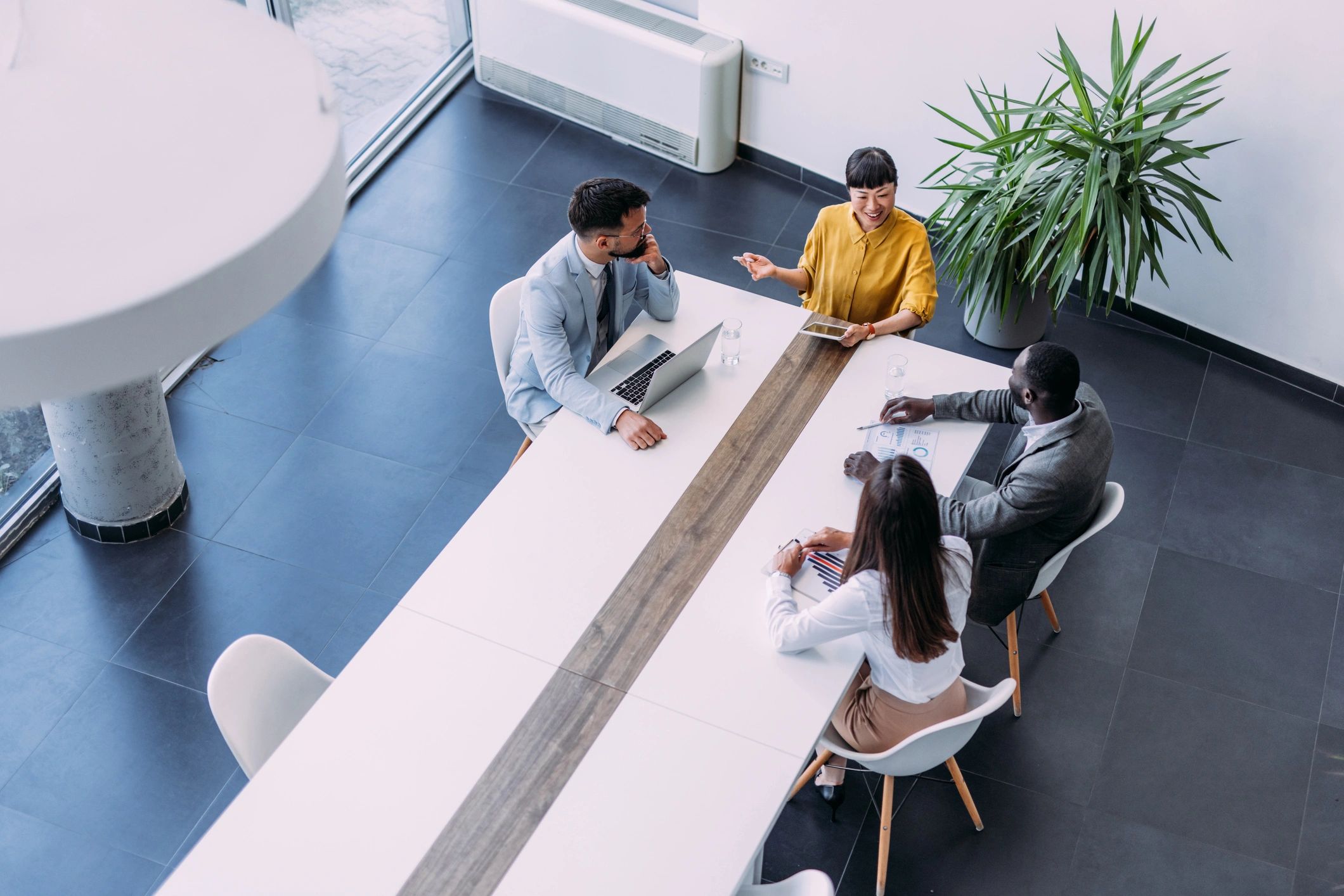 Business team meeting around a conference table