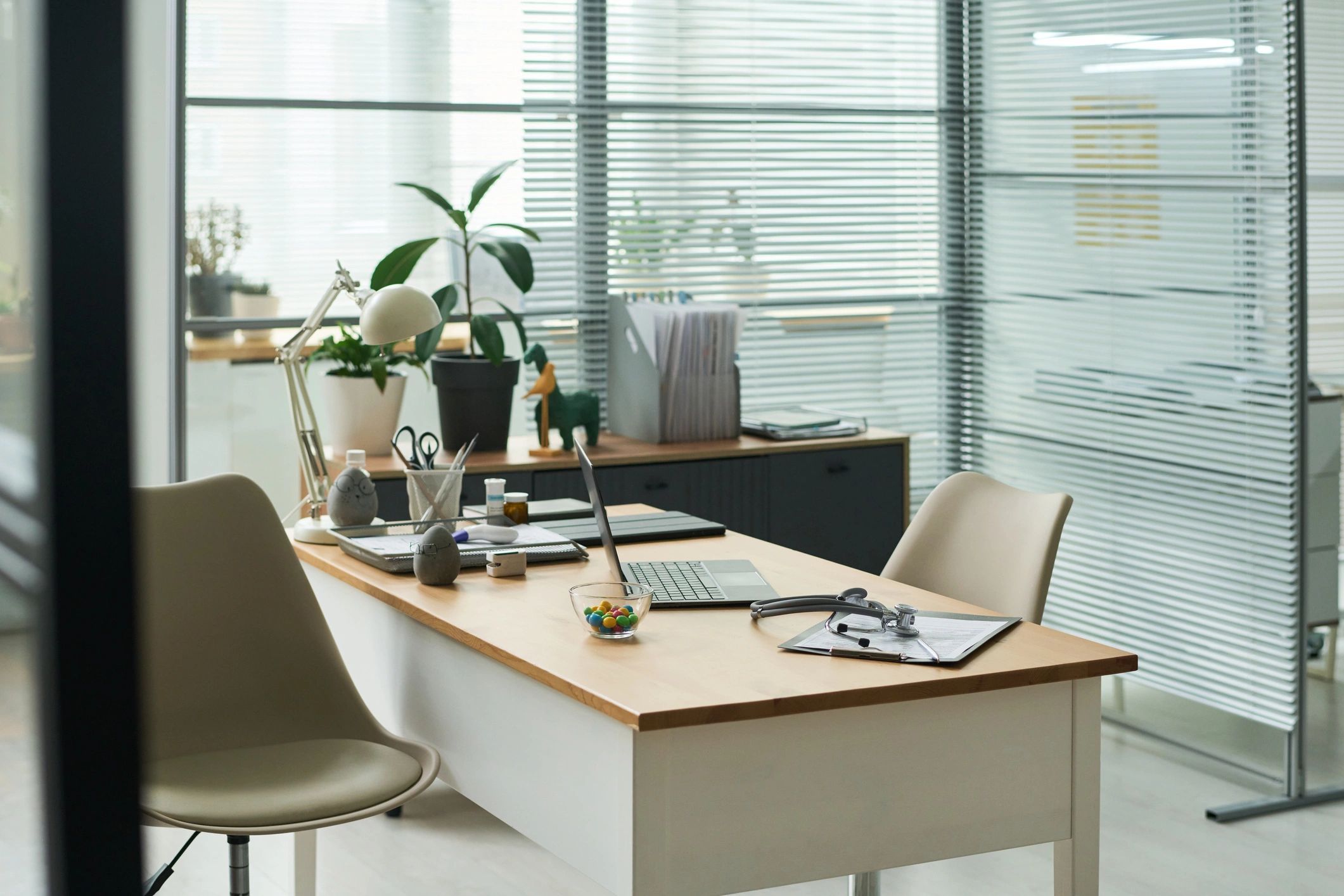 Office desk and documents representing website use and service terms